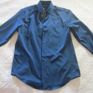 Brooklyn Brigade Shirt M 15.5 Modern Slim Navy Blue Face Mask